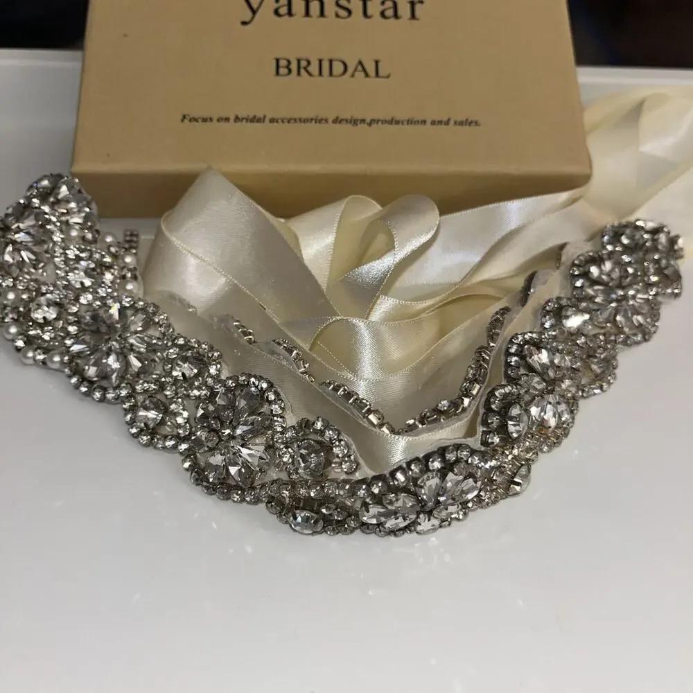 Yanstar Bridal Rhinestone Wedding Belt Gorgeous (J1)